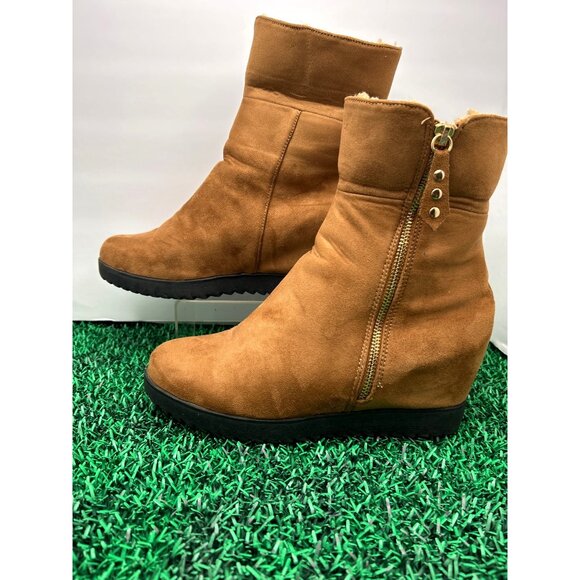 Connect Wedge Ankle Boots Size 41 Side Zipper Closure Rubber‎ Sole - Picture 2 of 6